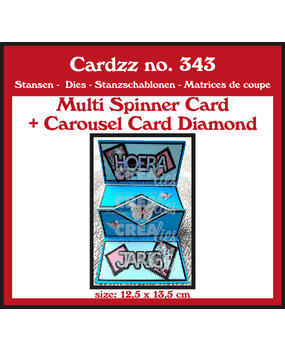 Crealies Cardzz Dies No. 343 Multi Spinner + Carousel Card Diamond (CLCZ343)