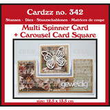 Crealies Cardzz Dies No. 341 Multi Spinner + Carousel Card Square (CLCZ342)