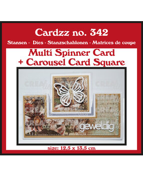 Crealies Cardzz Dies No. 341 Multi Spinner + Carousel Card Square (CLCZ342)