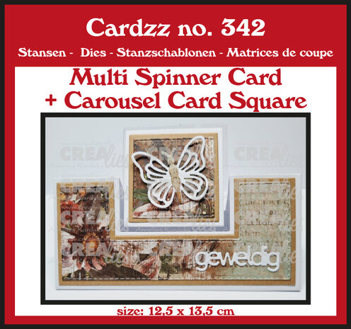 Crealies Cardzz Stansen No. 342 Multi Draaikaart + Carrouselkaart Vierkant (CLCZ342)