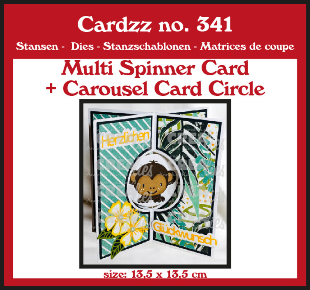 Crealies Cardzz Stansen No. 341 Multi Draaikaart + Carrouselkaart Cirkel (CLCZ341)