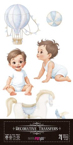 Papers For You Sweet Baby Boy 6x12 Inch Decor Transfers (4pcs) (PFY-14782)