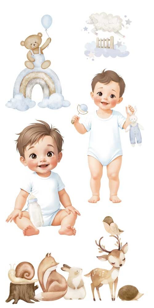 Papers For You Sweet Baby Boy 6x12 Inch Decor Transfers (4pcs) (PFY-14782)