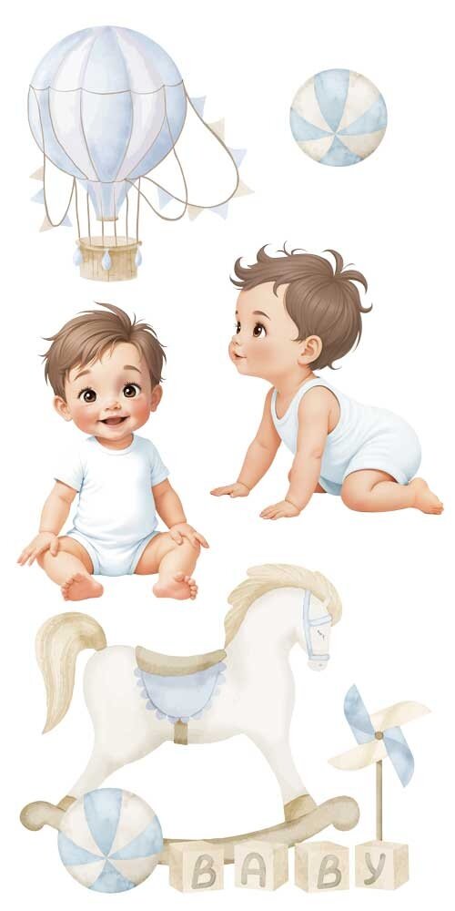 Papers For You Sweet Baby Boy 6x12 Inch Decor Transfers (4pcs) (PFY-14782)