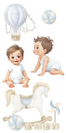 Papers For You Sweet Baby Boy 6x12 Inch Decor Transfers (4pcs) (PFY-14782)
