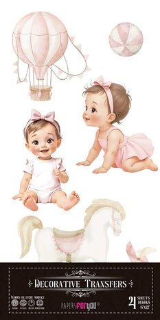 Papers For You Sweet Baby Girl 6x12 Inch Decor Transfers (4pcs) (PFY-14781)