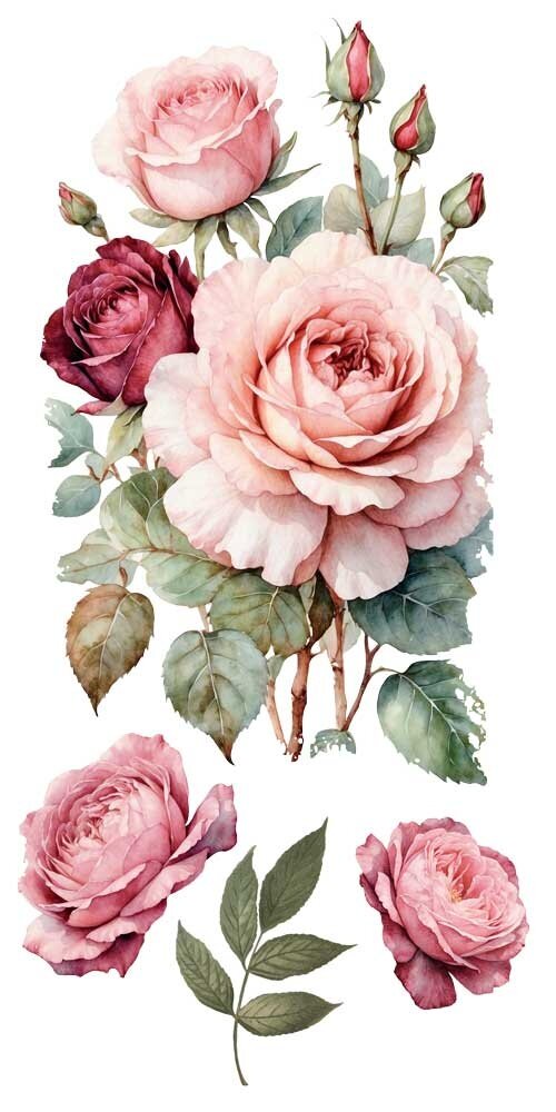 Papers For You Rosé 6x12 Inch Decor Transfers (4pcs) (PFY-14772)