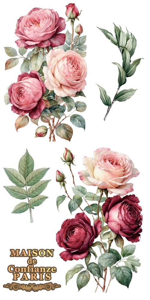 Papers For You Rosé 6x12 Inch Decor Transfers (4pcs) (PFY-14772)