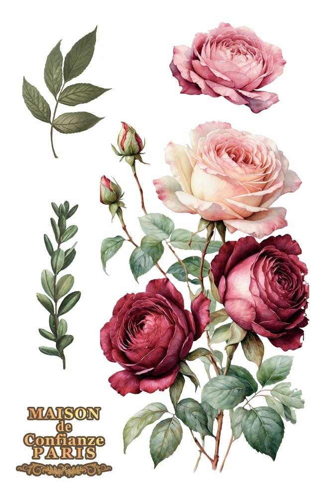Papers For You Rosé 8x12 Inch Decor Transfers (3pcs) (PFY-14809)