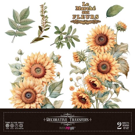 Papers For You Sunflowers 12x12 Inch Decor Transfers (2pcs) (PFY-14794)