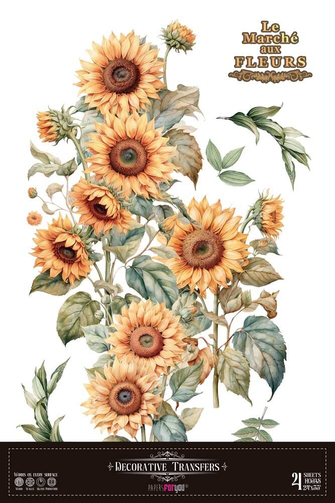 Papers For You Sunflowers 24x35 Inch Decor Transfers (4pcs) (PFY-14832)