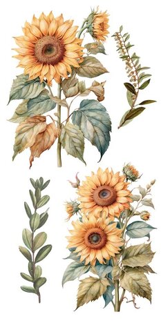 Papers For You Sunflowers 6x12 Inch Decor Transfers (4pcs) (PFY-14775)