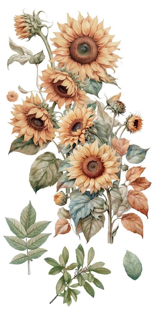 Papers For You Sunflowers 6x12 Inch Decor Transfers (4pcs) (PFY-14775)