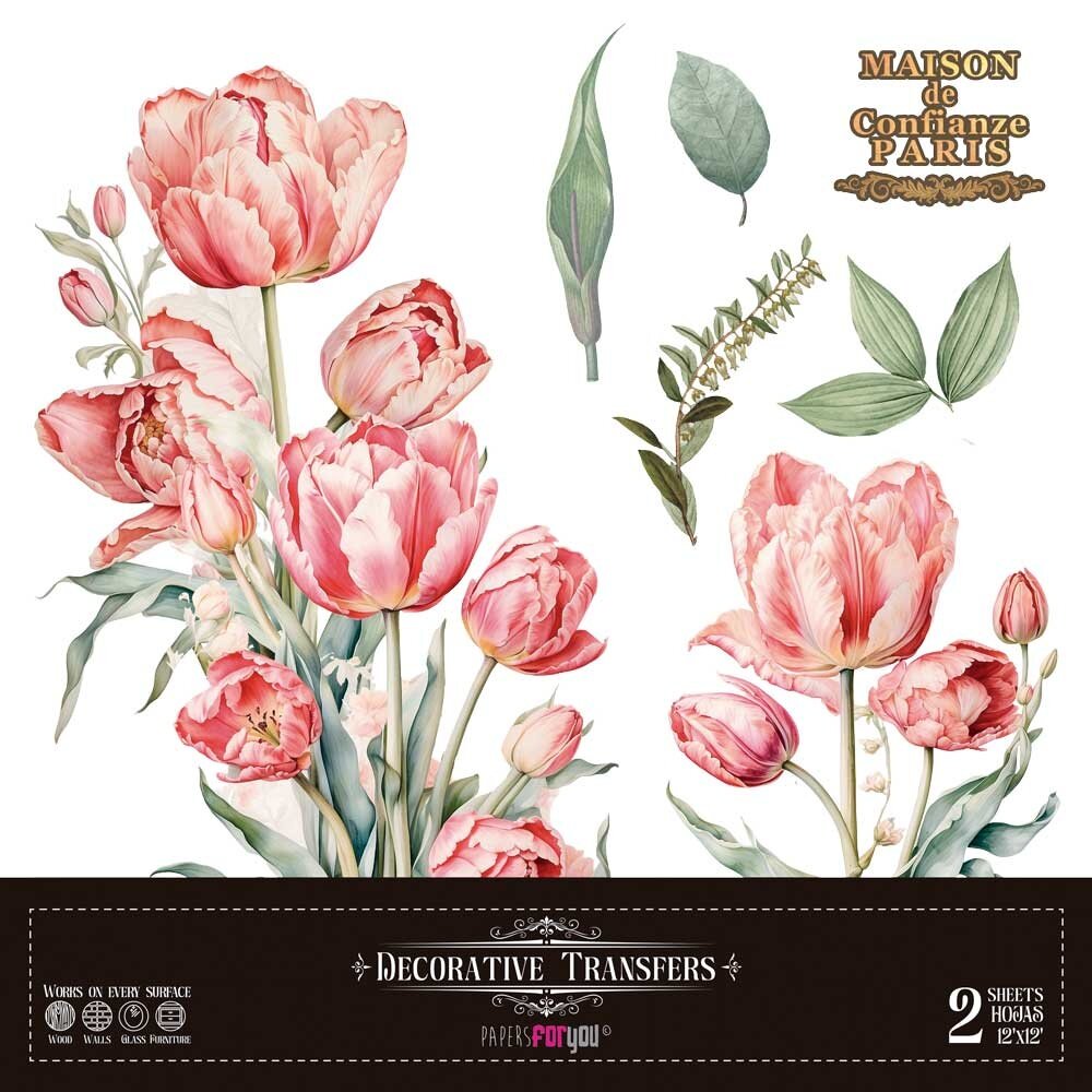 Papers For You Tulips 12x12 Inch Decor Transfers (2pcs) (PFY-14793)