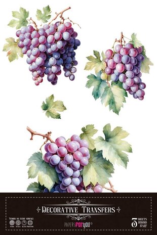 Papers For You Grapes 8x12 Inch Decor Transfers (3pcs) (PFY-14815)