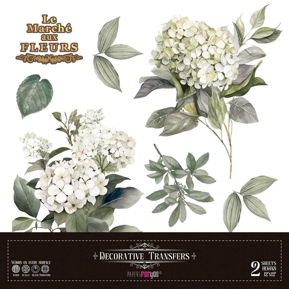 Papers For You Hydrangeas 12x12 Inch Decor Transfers (2pcs) (PFY-14786)