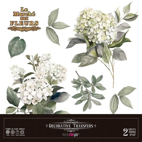 Papers For You Hydrangeas 12x12 Inch Decor Transfers (2pcs) (PFY-14786)
