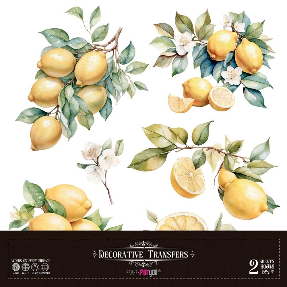 Papers For You Lemon 12x12 Inch Decor Transfers (2pcs) (PFY-14795) Papers For You Lemon 12x12 Inch Decor Transfers (2pcs) (PFY-14795)