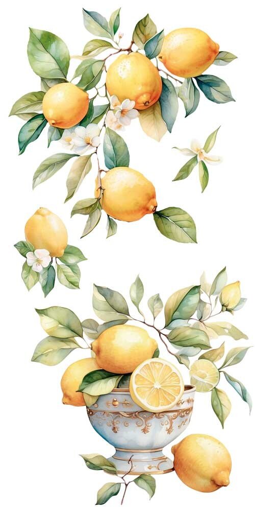 Papers For You Lemon 6x12 Inch Decor Transfers (4pcs) (PFY-14776)