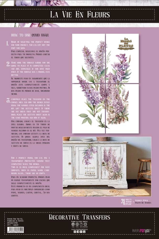 Papers For You Lilacs 24x35 Inch Decor Transfers (4pcs) (PFY-14829)