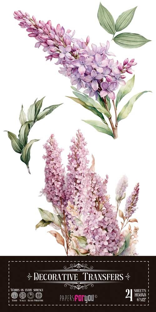 Papers For You Lilacs 6x12 Inch Decor Transfers (4pcs) (PFY-14773)