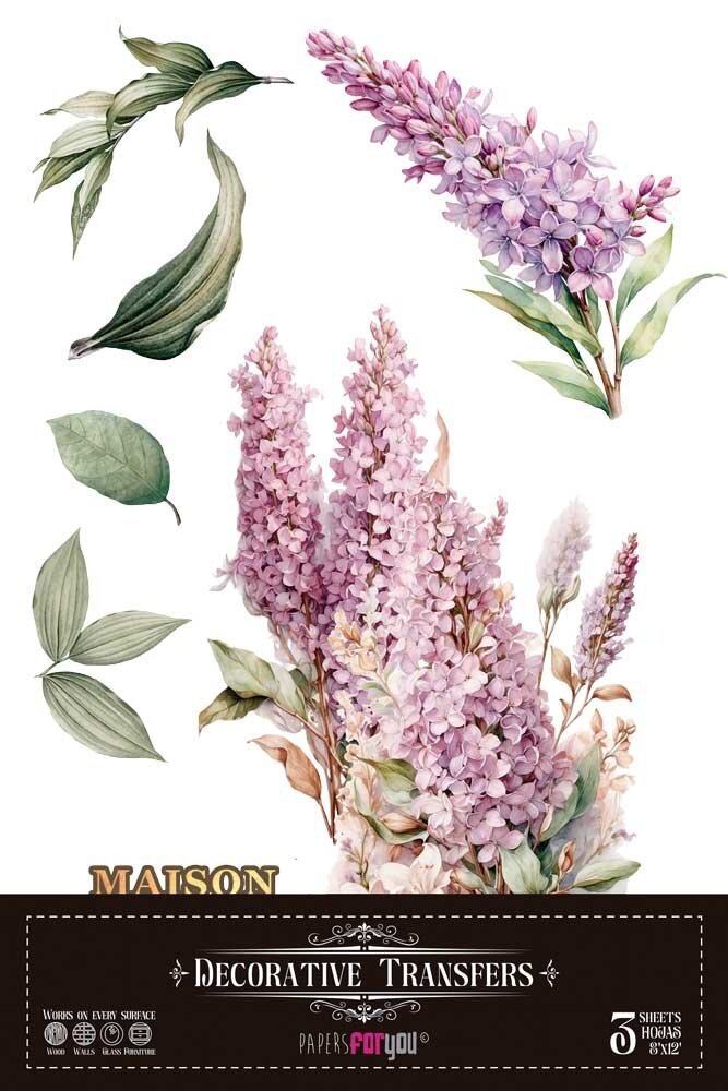 Papers For You Lilacs 8x12 Inch Decor Transfers (3pcs) (PFY-14811)