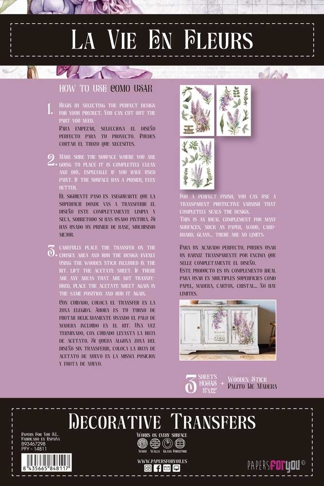 Papers For You Lilacs 8x12 Inch Decor Transfers (3pcs) (PFY-14811)