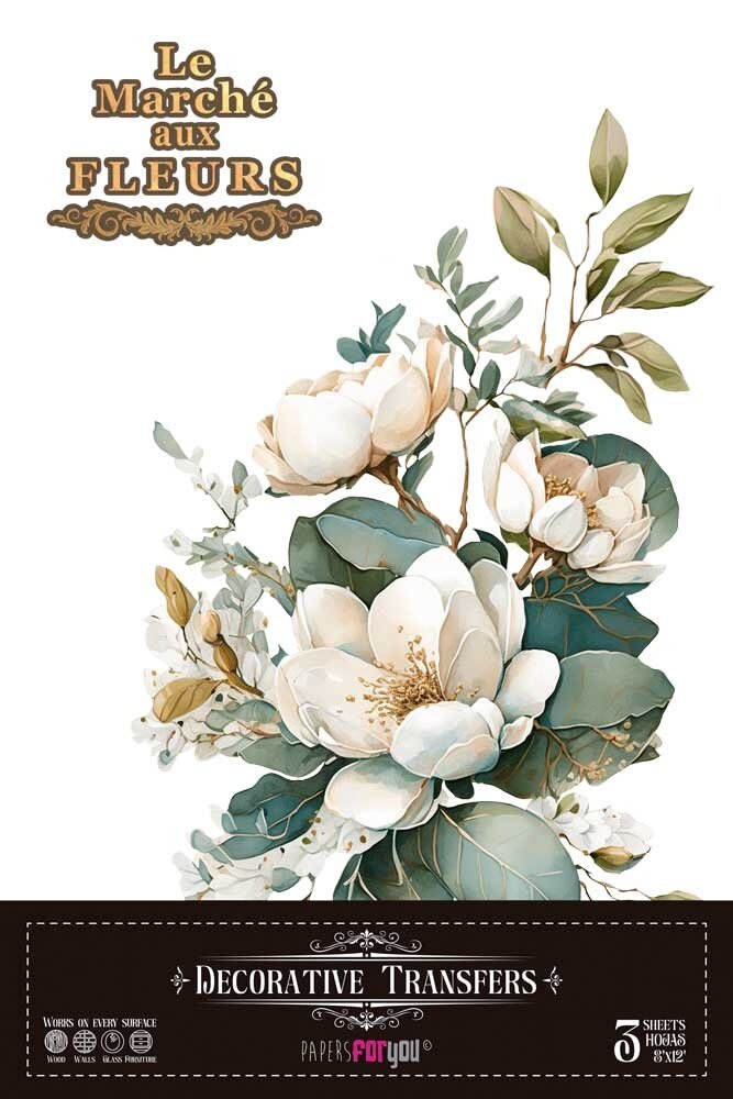 Papers For You Magnolias 8x12 Inch Decor Transfers (3pcs) (PFY-14802) Papers For You Magnolias 8x12 Inch Decor Transfers (3pcs) (PFY-14802)