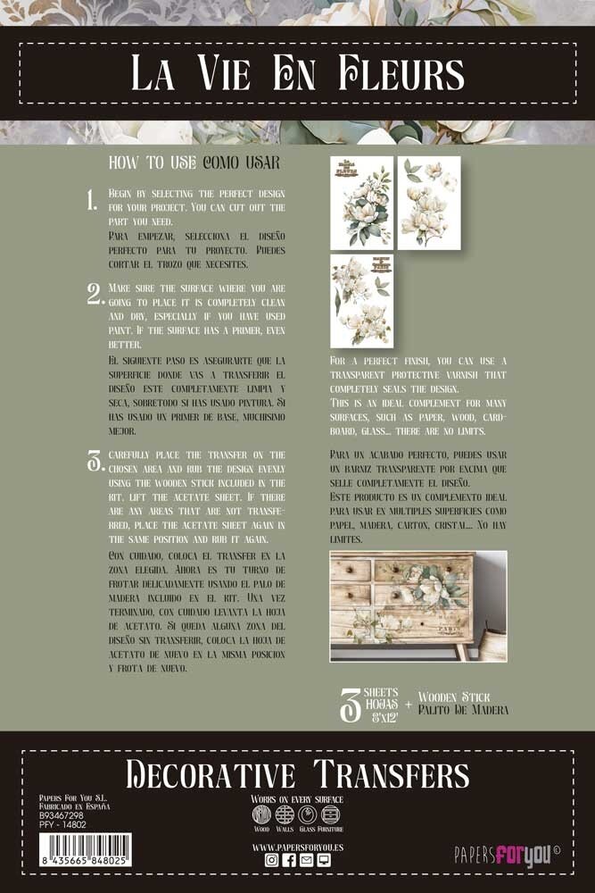 Papers For You Magnolias 8x12 Inch Decor Transfers (3pcs) (PFY-14802) Papers For You Magnolias 8x12 Inch Decor Transfers (3pcs) (PFY-14802)