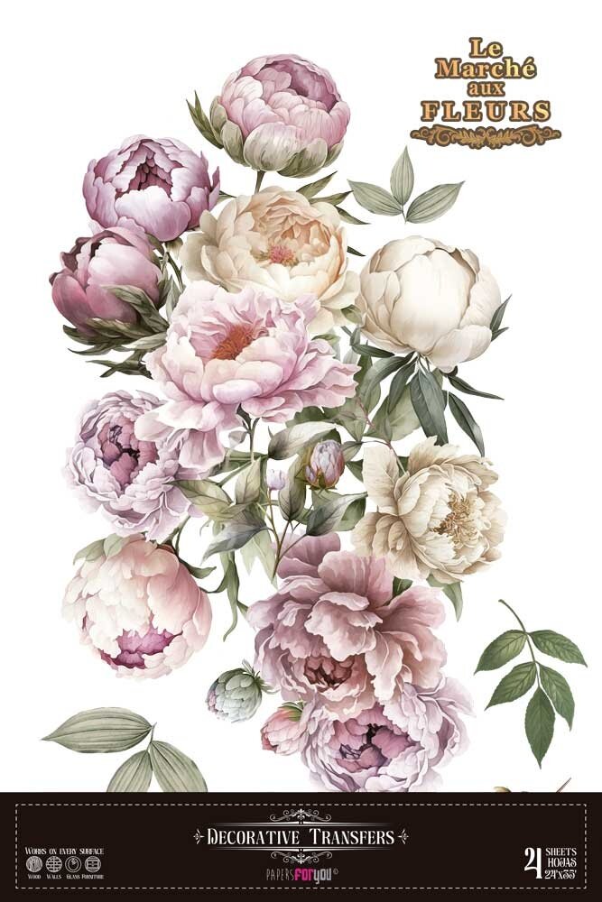 Papers For You Peonies 24x35 Inch Decor Transfers (4pcs) (PFY-14823) Papers For You Peonies 24x35 Inch Decor Transfers (4pcs) (PFY-14823)