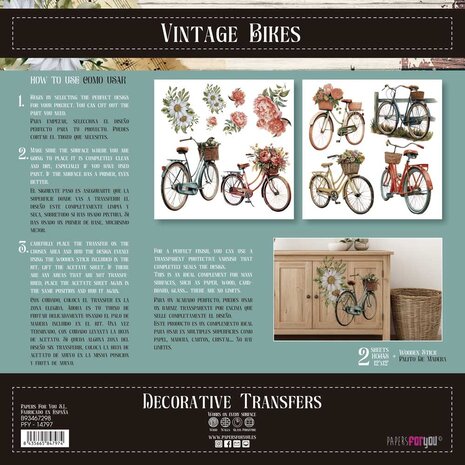 Papers For You Bikes 12x12 Inch Decor Transfers (2pcs) (PFY-14797)
