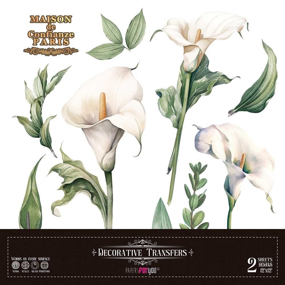 Papers For You Calla Lily 12x12 Inch Decor Transfers (2pcs) (PFY-14789) Papers For You Calla Lily 12x12 Inch Decor Transfers (2pcs) (PFY-14789)