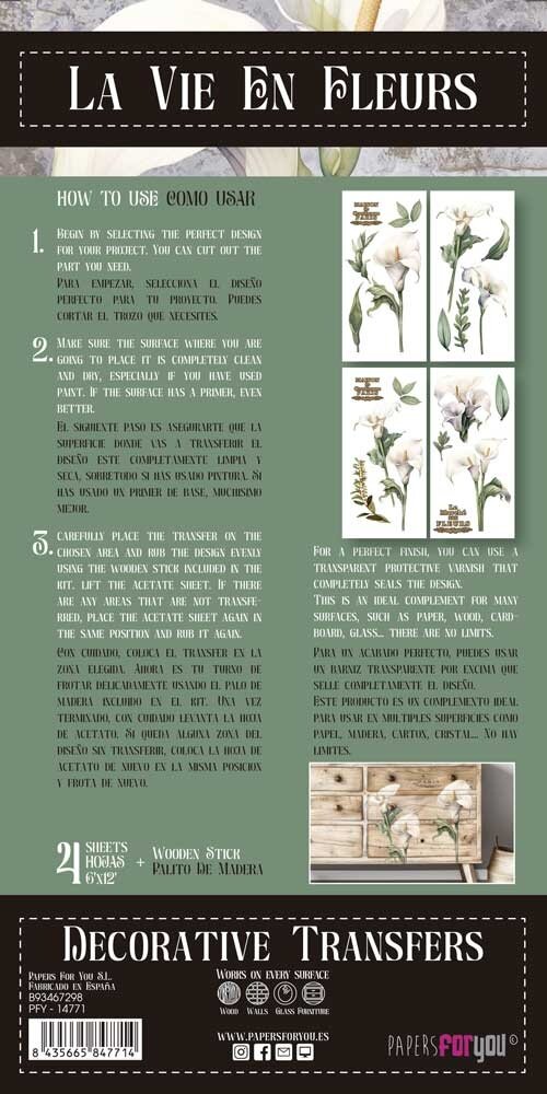 Papers For You Calla Lily 6x12 Inch Decor Transfers (4pcs) (PFY-14771) Papers For You Calla Lily 6x12 Inch Decor Transfers (4pcs) (PFY-14771)
