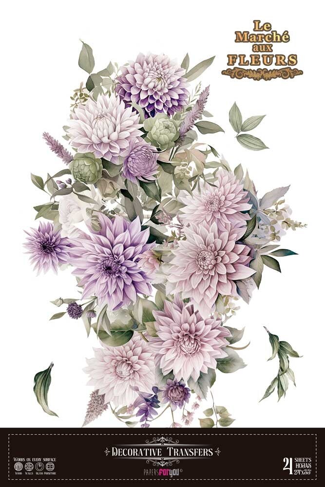 Papers For You Dahlias 24x35 Inch Decor Transfers (4pcs) (PFY-14826) Papers For You Dahlias 24x35 Inch Decor Transfers (4pcs) (PFY-14826)