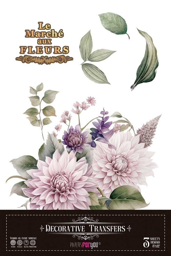 Papers For You Dahlias 8x12 Inch Decor Transfers (3pcs) (PFY-14807) Papers For You Dahlias 8x12 Inch Decor Transfers (3pcs) (PFY-14807)