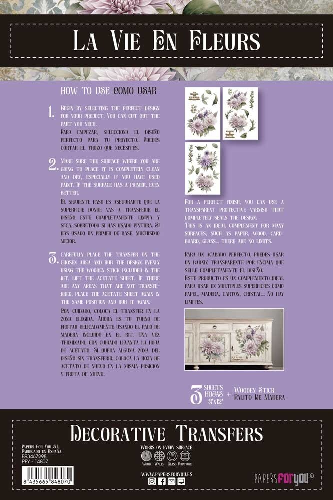 Papers For You Dahlias 8x12 Inch Decor Transfers (3pcs) (PFY-14807) Papers For You Dahlias 8x12 Inch Decor Transfers (3pcs) (PFY-14807)