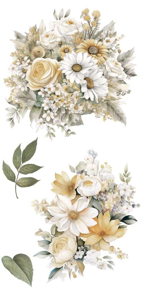 Papers For You Daisies 6x12 Inch Decor Transfers (4pcs) (PFY-14768)