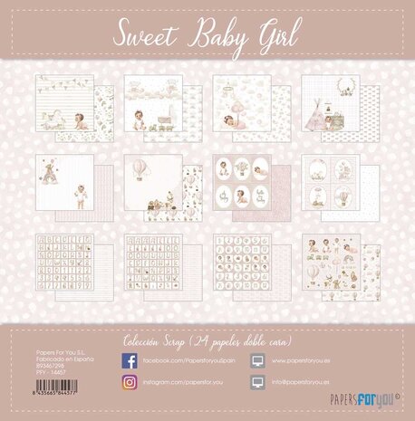 Papers For You Sweet Baby Girl Mini Scrap Paper Pack (24pcs) (PFY-14457) Papers For You Sweet Baby Girl Mini Scrap Paper Pack (24pcs) (PFY-14457)