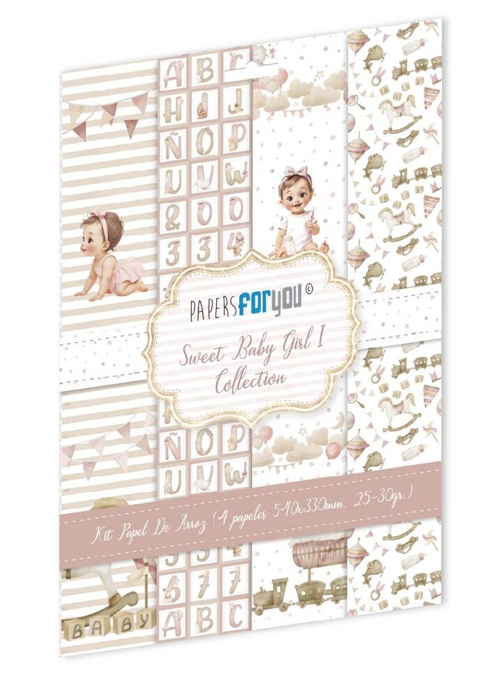 Papers For You Sweet Baby Girl Rice Paper Kit I (4pcs) (PFY-14744)
