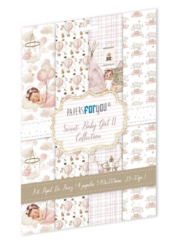 Papers For You Sweet Baby Girl Rice Paper Kit II (4pcs) (PFY-14745)