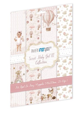 Papers For You Sweet Baby Girl Rice Paper Kit III (4pcs) (PFY-14746)
