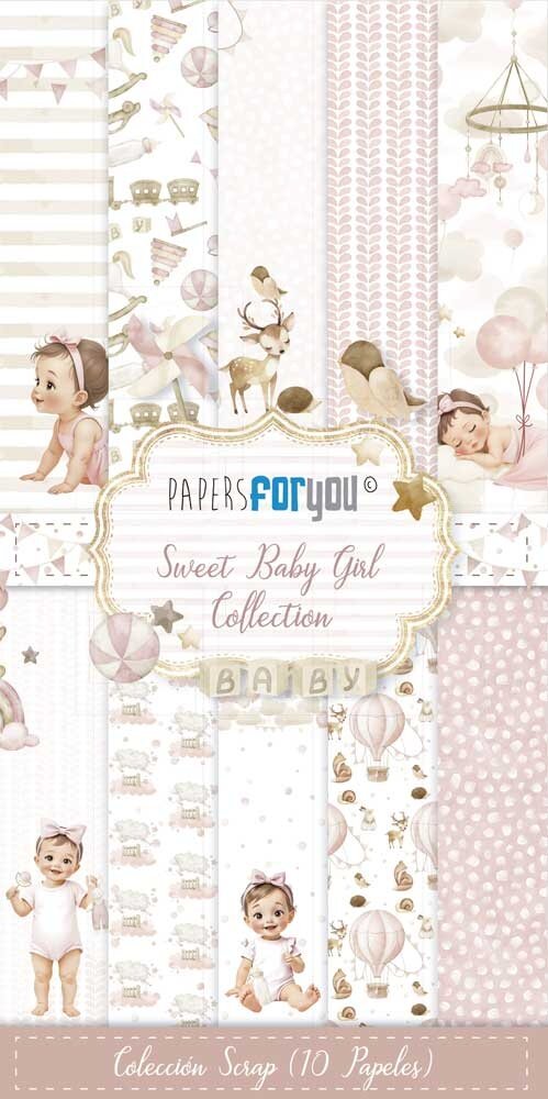 Papers For You Sweet Baby Girl Slim Scrap Paper Pack (10pcs) (PFY-14459)