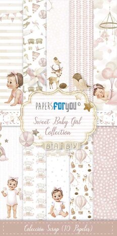 Papers For You Sweet Baby Girl Slim Scrap Paper Pack (10pcs) (PFY-14459)