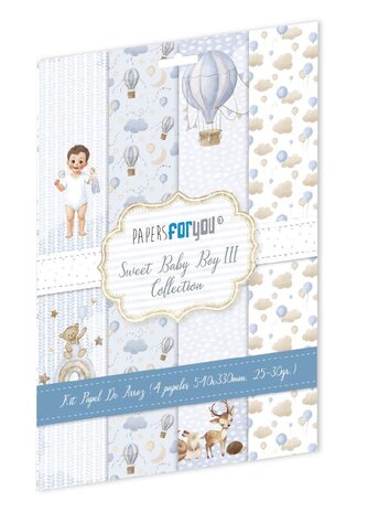 Papers For You Sweet Baby Boy Rice Paper Kit III (4pcs) (PFY-14749)