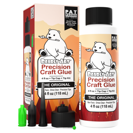 Bearly Art Precision Craft Glue - THE ORIGINAL 4 fl oz + Tip Kit (PCG04E) Bearly Art Precision Craft Glue - THE ORIGINAL 4 fl oz + Tip Kit (PCG04E)