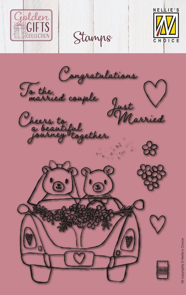 Nellie Snellen Golden Gifts Clear Stamp Just Married (NSCS027) (OUTLET) Nellie Snellen Golden Gifts Clear Stamp Just Married (NSCS027) (OUTLET)