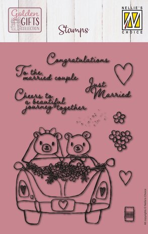 Nellie Snellen Golden Gifts Clear Stamp Just Married (NSCS027) (OUTLET) Nellie Snellen Golden Gifts Clear Stamp Just Married (NSCS027) (OUTLET)