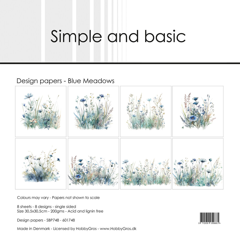 Simple and Basic Blue Meadows 12x12 Inch Paper Pad (SBP748) Simple and Basic Blue Meadows 12x12 Inch Paper Pad (SBP748)