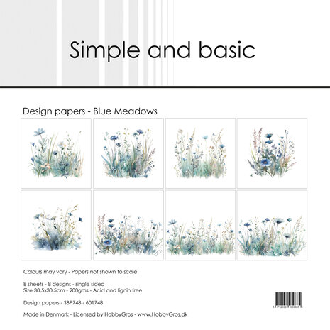 Simple and Basic Blue Meadows 12x12 Inch Paper Pad (SBP748) Simple and Basic Blue Meadows 12x12 Inch Paper Pad (SBP748)