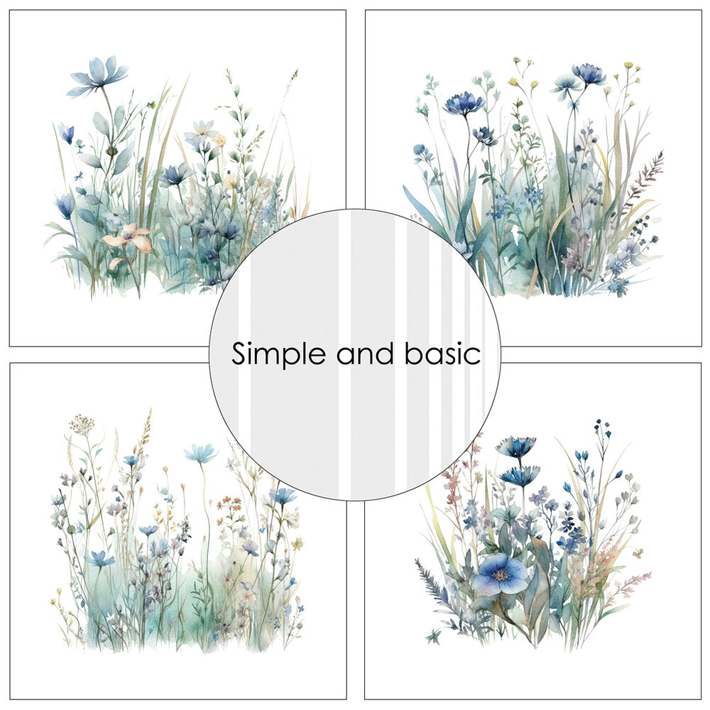 Simple and Basic Blue Meadows 12x12 Inch Paper Pad (SBP748) Simple and Basic Blue Meadows 12x12 Inch Paper Pad (SBP748)